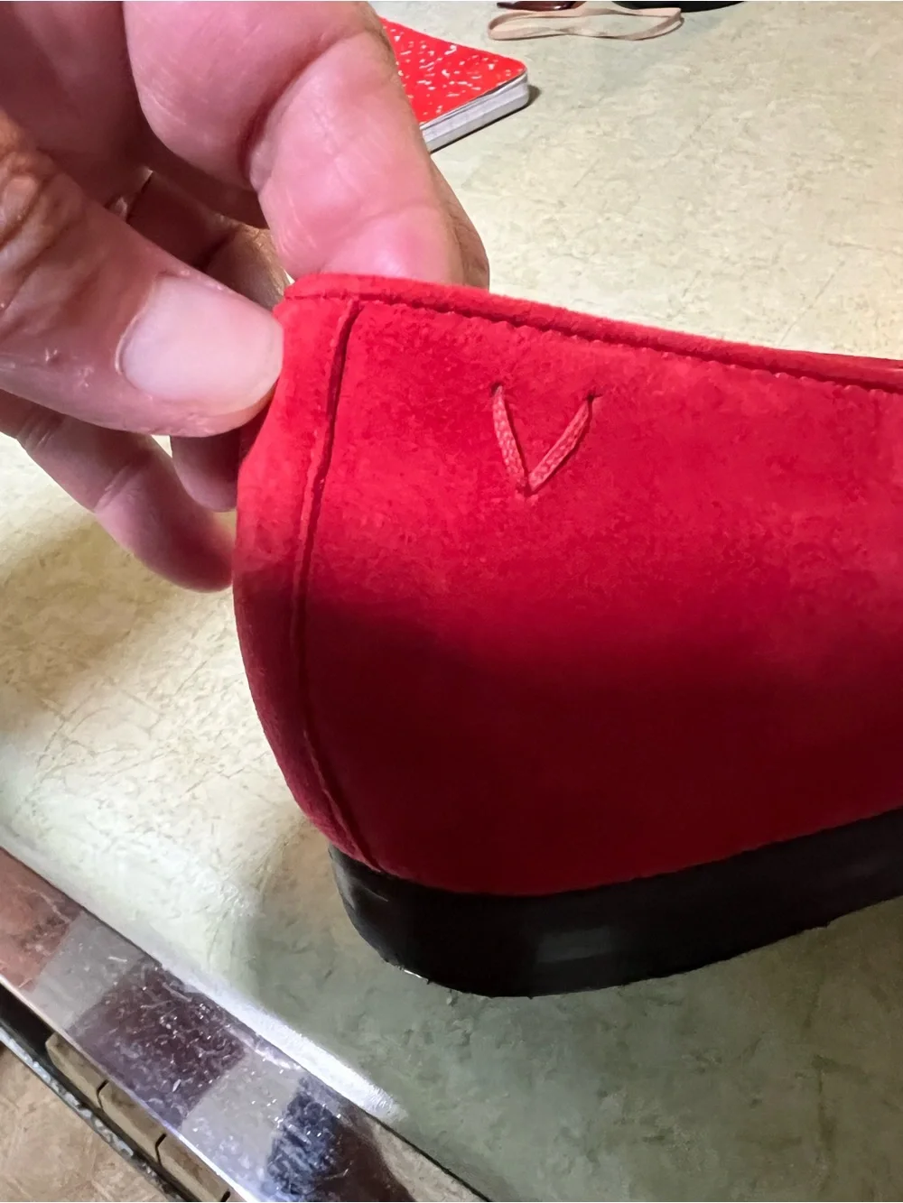 Vionic Willa red suede slip on loafers in size 8. Great shape.